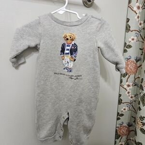 Ralph Lauren Gray Polo Bear Kids Footie